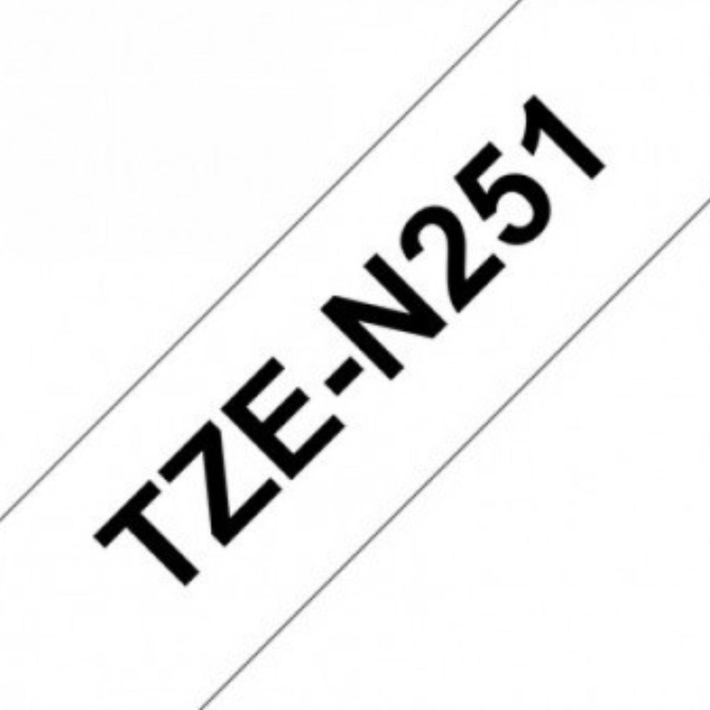 סרט תוויות ללא למינציה שחור על רקע לבן 24 מ"מ Brother TZEN251