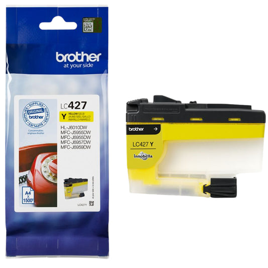 ראש דיו עד 1,500 דף דגם  Brother LC427Y צהוב