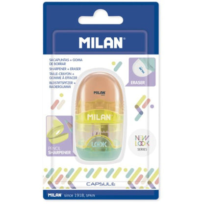 מחדד מיכל + מחק Milan new look series מעורב צבעים
