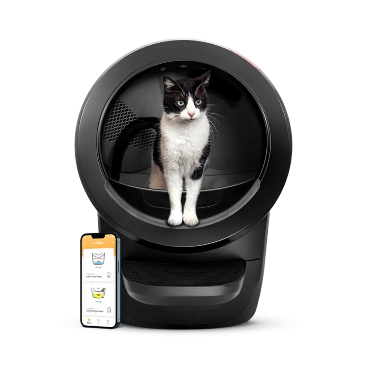 שירותים-רובוטיים-לחתולים-litter-robot-4-white-עם-2-שקי-חול