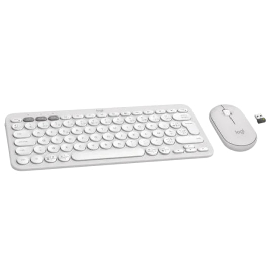 סט-מקלדת-ועכבר-אלחוטי-logitech-m350s-k380s-לבן
