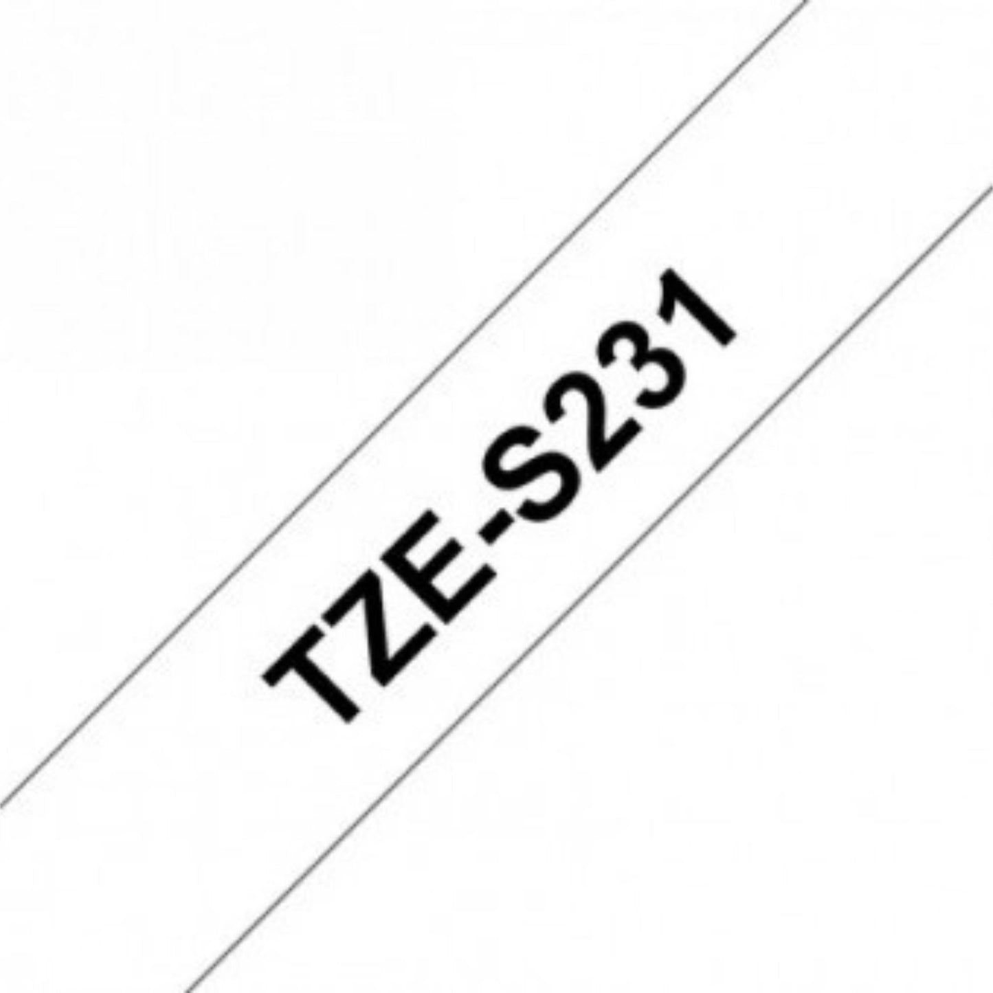 סרט תוויות שחור על רקע לבן 12 מ"מ Brother TZES231