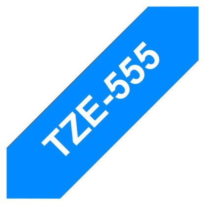 סרט תוויות לבן על רקע כחול 24 מ"מ דגם Brother TZE555