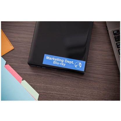 סרט תוויות לבן על רקע כחול 24 מ"מ דגם Brother TZE555