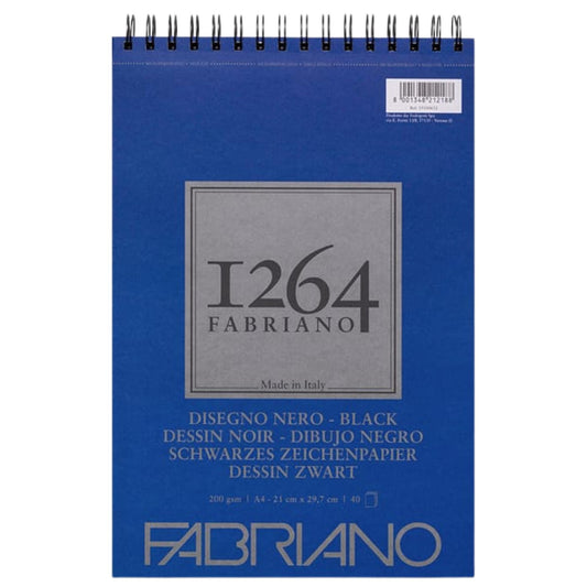 בלוק ציור Fabriano 1264 מקצועי A4 עם ספירלה, המעניק בסיס איכותי לרישום וציור בזכות נייר עמיד ונוח לשימוש