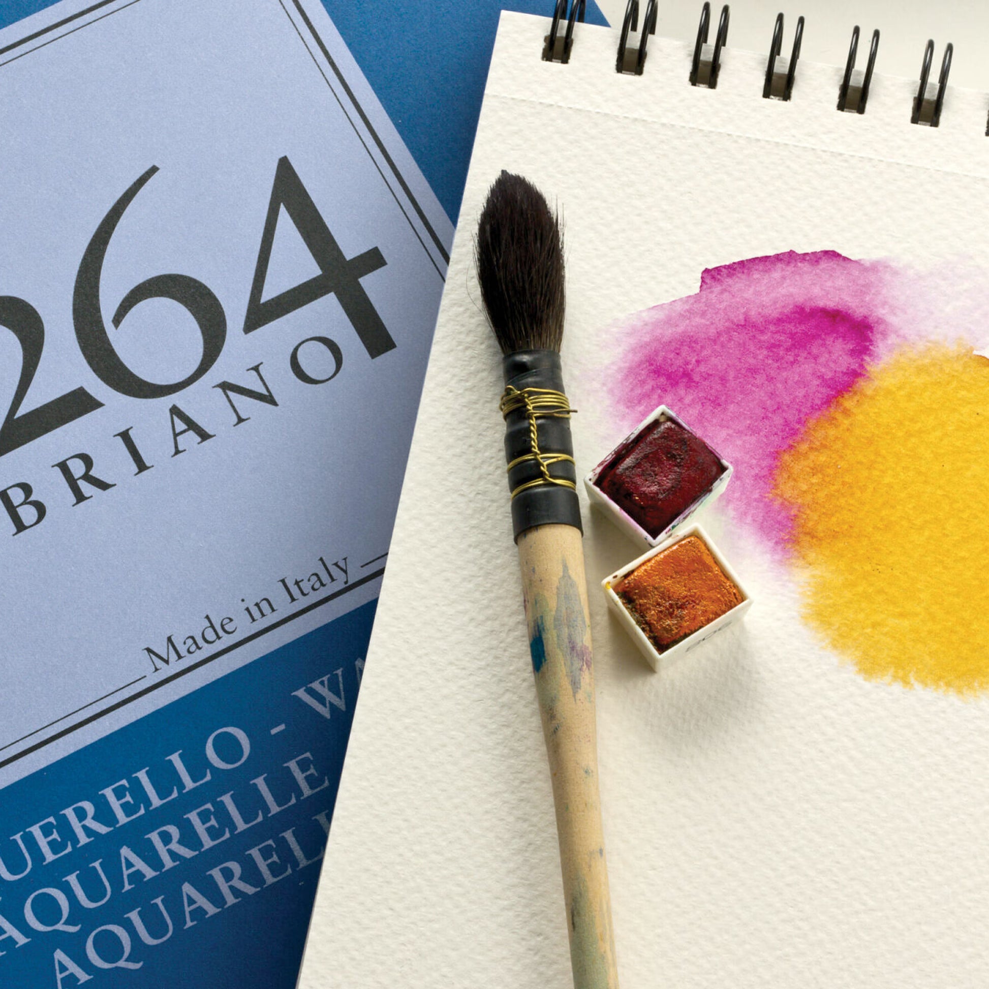 בלוק לצבעי מים אקוורל ספירלה 300 גרם, A3 - Fabriano 1264