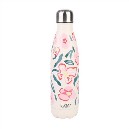 בקבוק תרמי 500 מ"ל פרחים ורוד