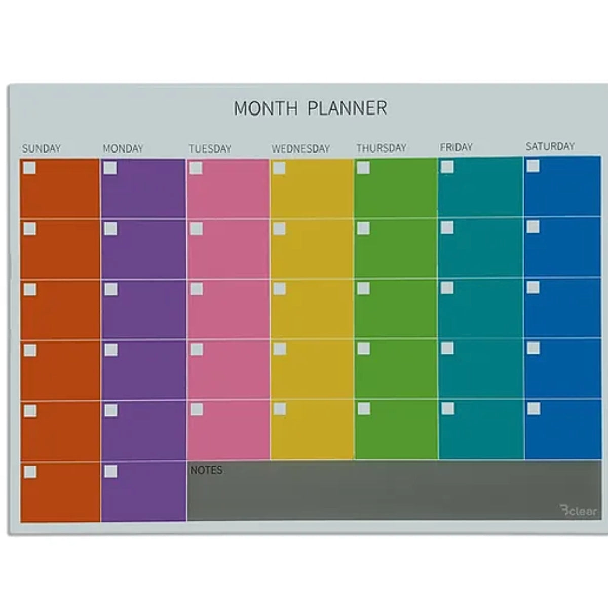לוח תכנון חודשי צבעוני 120\90 Bclear