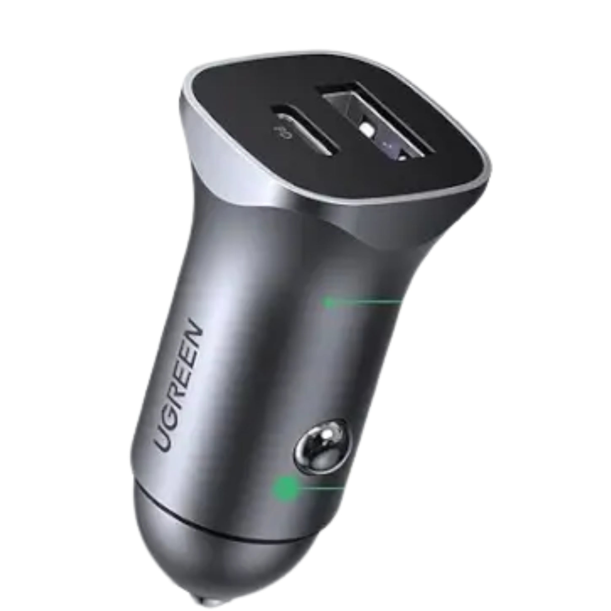 מטען לרכב USB-C PD+USB-A QC 30W אפור