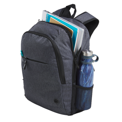 תיק גב HP Prelude Pro למחשב נייד 15.6 אינץ', המשלב עיצוב מקצועי ועמידות גבוהה עם דגש על שימוש בחומרים ממוחזרים.