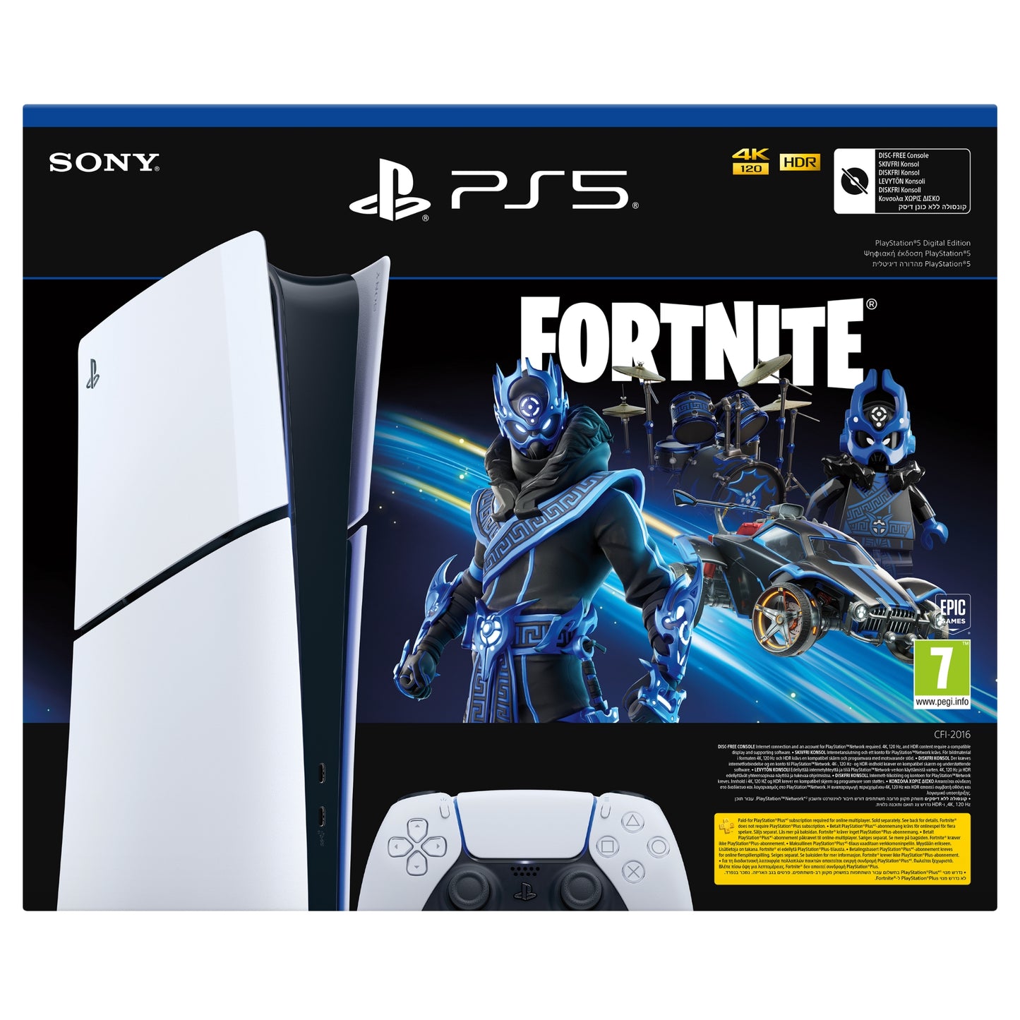Sony PS5 Slim Console Digital - Fortnite Cobalt Star Bundle