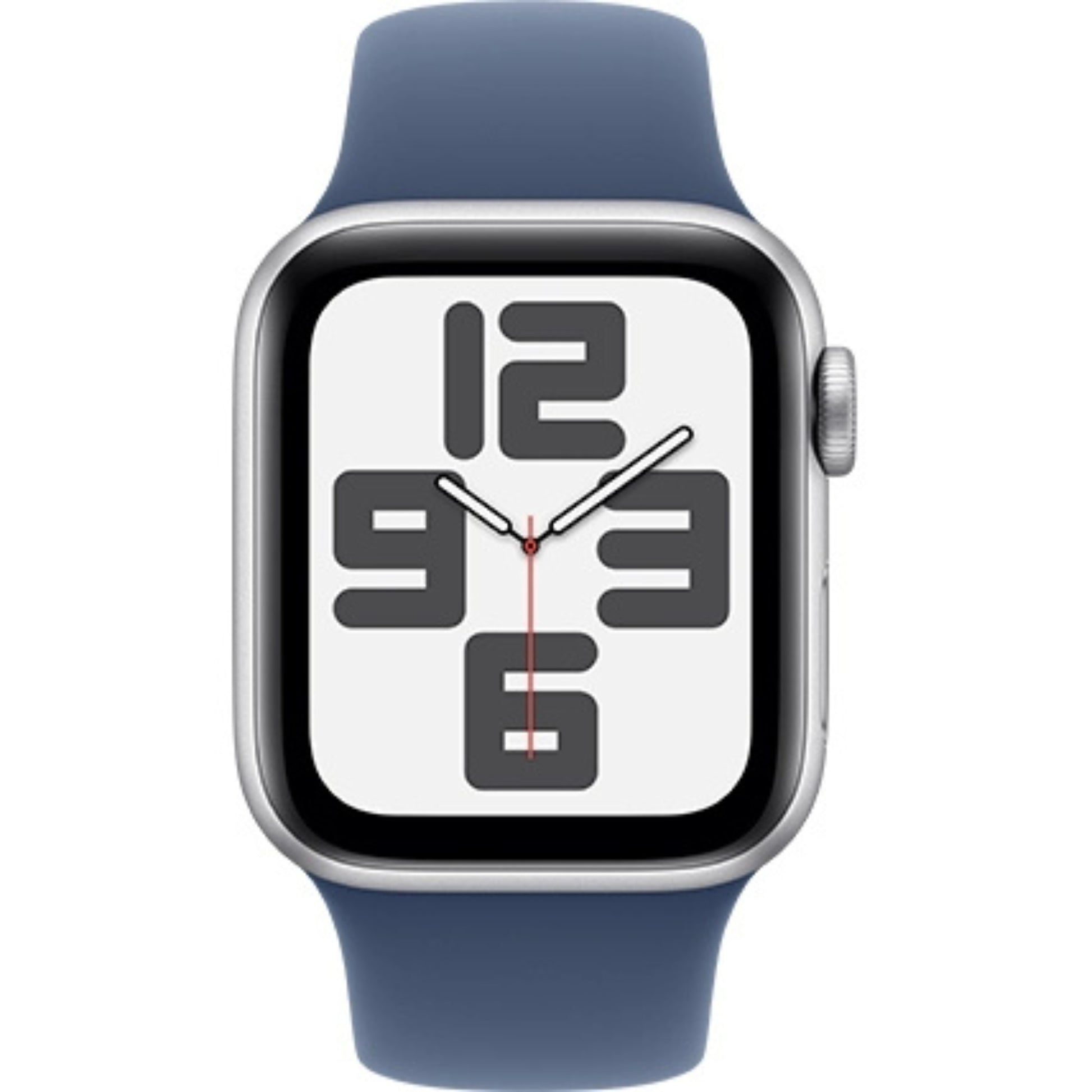 שעון חכם 2024 Apple Watch SE GPS גוף אלומיניום  Silver  40MM רצועת ספורט S/M צבע Denim