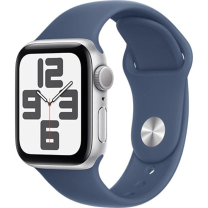 שעון חכם 2024 Apple Watch SE GPS גוף אלומיניום  Silver  40MM רצועת ספורט S/M צבע Denim