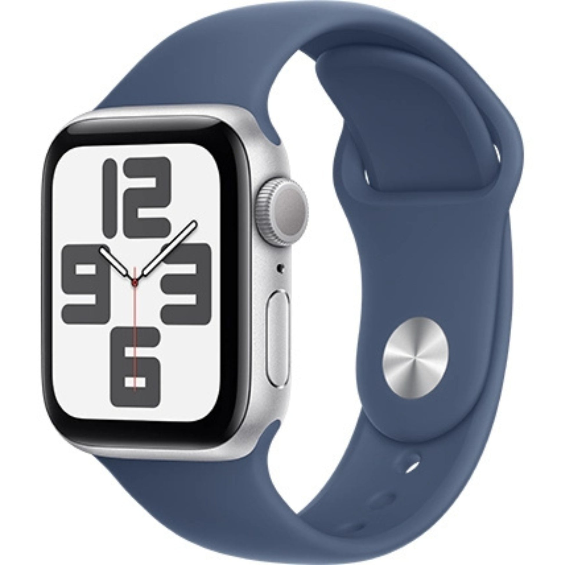 שעון חכם 2024 Apple Watch SE GPS גוף אלומיניום  Silver  40MM רצועת ספורט S/M צבע Denim