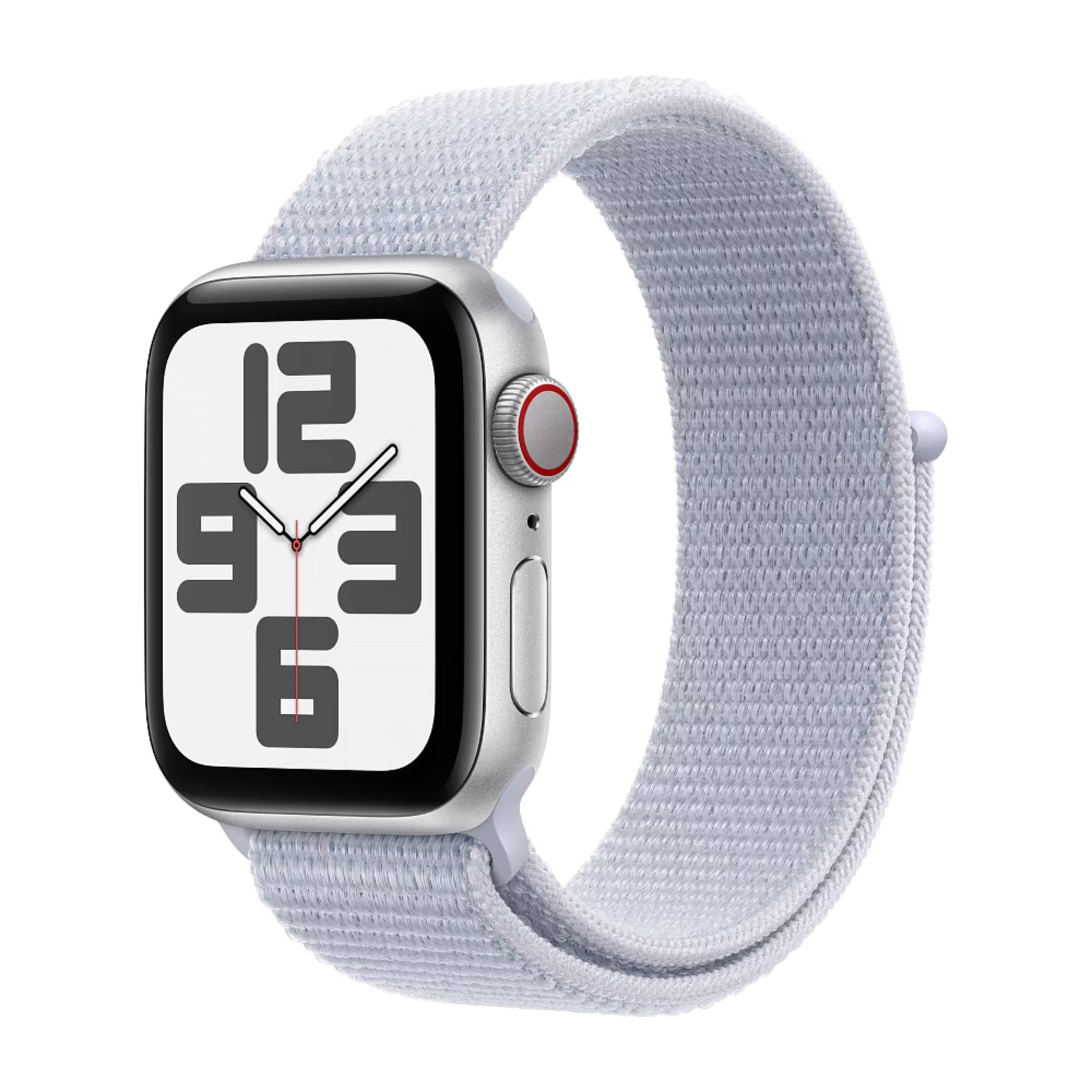 שעון חכם 2024 Apple Watch se GPS גוף אלומיניום Silver 40MM רצועת ספורט Loop צבע Blue Cloud