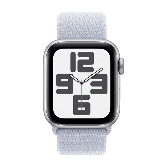 שעון חכם 2024 Apple Watch se GPS גוף אלומיניום Silver 40MM רצועת ספורט Loop צבע Blue Cloud