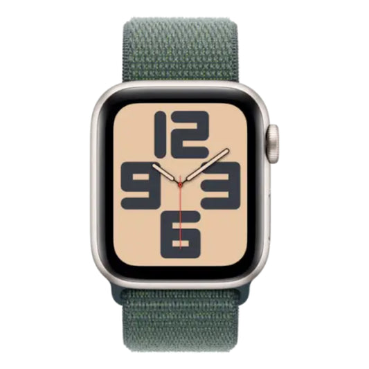 שעון חכם 2024 Apple Watch se GPS גוף אלומיניום 40MM Starlight רצועת ספורט LOOP צבעLake Green