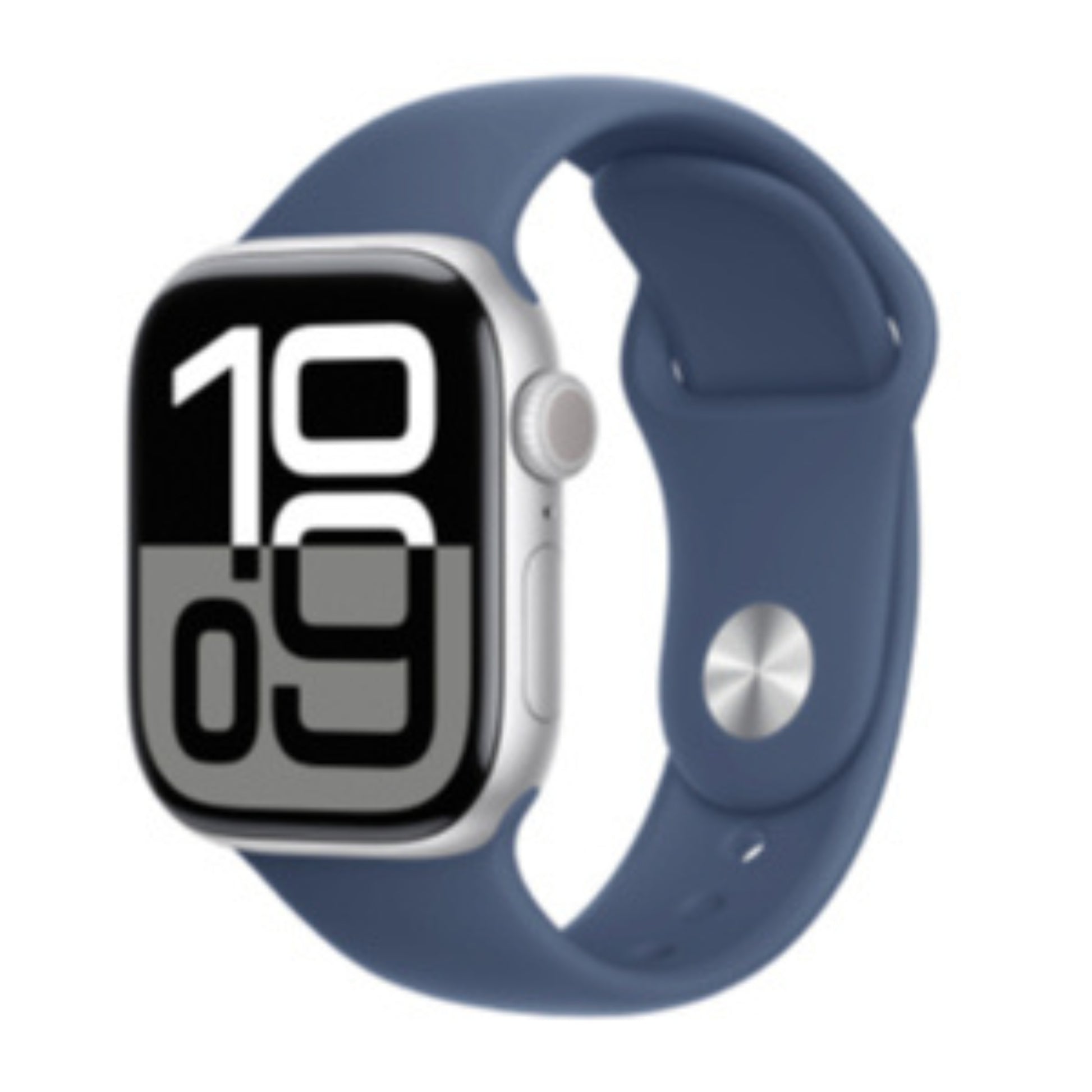 שעון חכם Apple Watch Series 10 GPS גוף אלומיניום 46mm Silver רצועת ספורט M/L צבע Denim