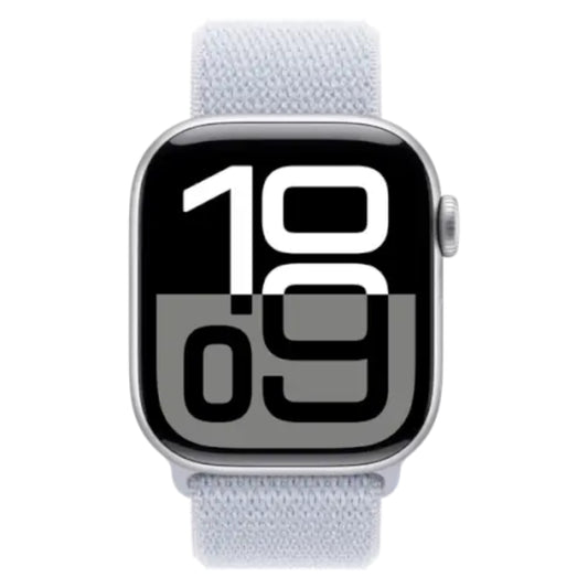 שעון חכם Apple Watch Series 10 GPS 46mm גוף אלומיניום Silver רצועת ספורט Loop צבע Blue Cloud