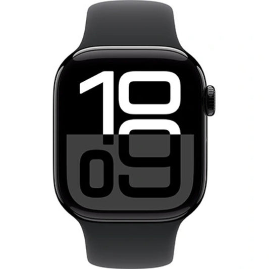 שעון חכם Apple Watch Series 10 Gps+Cell 42mm גוף אלומיניום Jet Black רצועת ספורט S/M צבע Black