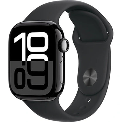שעון חכם Apple Watch Series 10 Gps+Cell 42mm גוף אלומיניום Jet Black רצועת ספורט S/M צבע Black