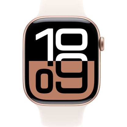 שעון חכם Apple Watch Series 10 Gps+Cell 42mm גוף אלומיניום Rose Gold רצועת ספורט S/M  Blushצבע