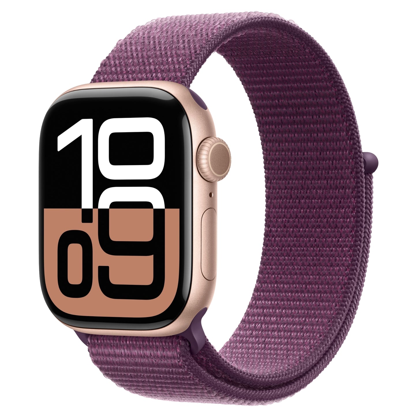 שעון חכם Apple Watch Series 10 Gps+Cell 42mm גוף אלומיניום Rose Gold רצועת ספורט Loop צבע Plum