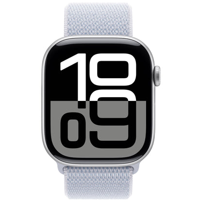 שעון חכם Apple Watch Series 10 Gps+Cell 46mm גוף אלומיניום Silver רצועת ספורט Loop צבע Blue Cloud