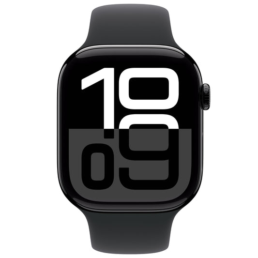 שעון חכם Apple Watch Series 10 Gps+Cell 46mm גוף אלומיניום Jet Black רצועת ספורט S/M צבע Black