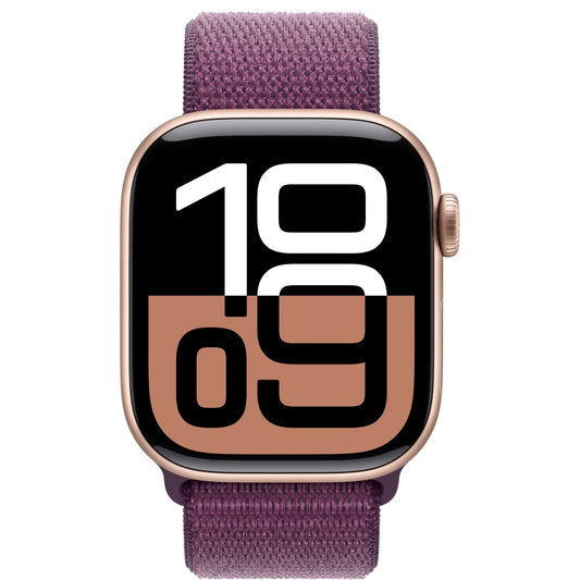 שעון חכם Apple Watch Series 10 Gps+Cell 46mm גוף אלומיניום Rose Gold רצועת ספורט Loop צבע Plum