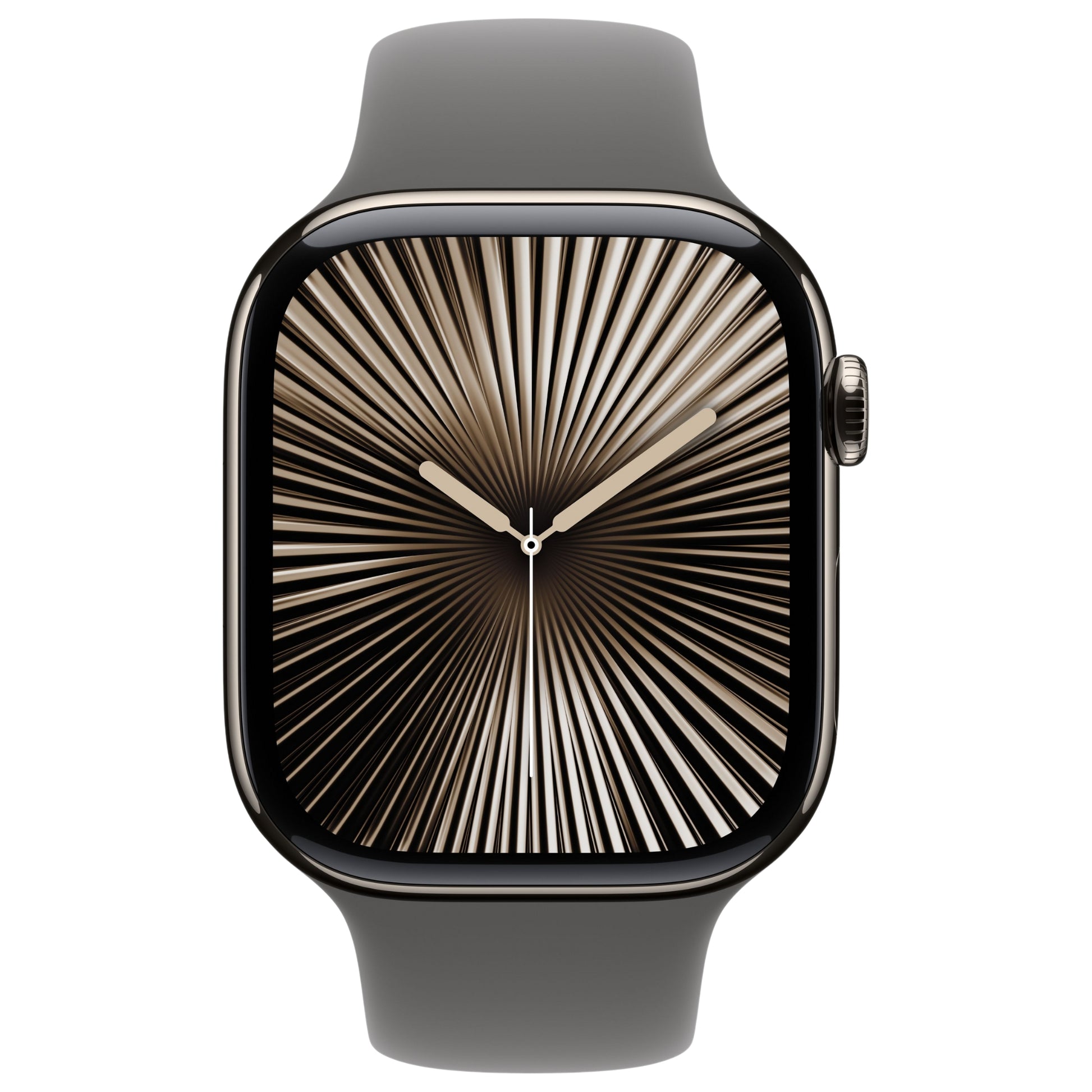 שעון חכם Apple Watch Series 10 GPS+Cell גוף Titanium 46mm Natural רצועת ספורט M/L צבע Stone Grey