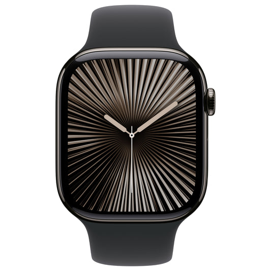 שעון חכם Apple Watch Series 10 GPS+Cell גוף Titanium 46mm  Slateרצועת ספורט M/L צבע Black