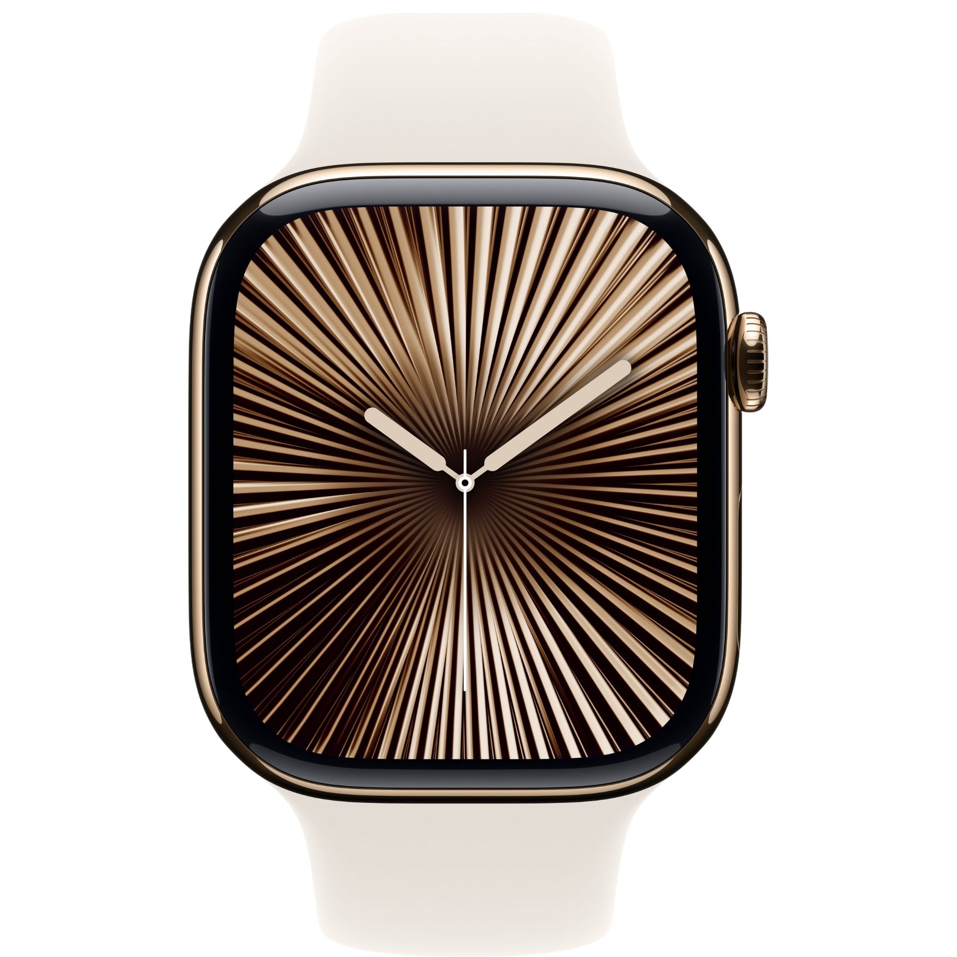 שעון חכם Apple Watch Series 10 GPS+Cell גוף Titanium 46mm  Goldרצועת ספורט M/L צבע Starlight