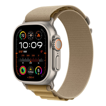 שעון חכם Gps+Cell Apple Watch Ultra 2 גוף Titanium 49mm Natural רצועה Loop-Medium צבע Tan Alpine