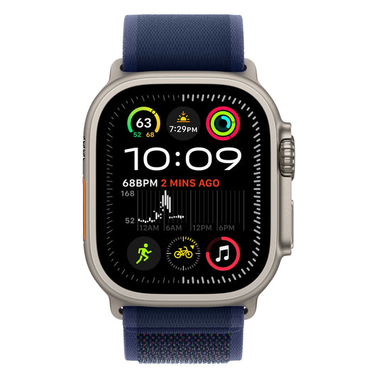 שעון חכם GPS+Cell Apple Watch Ultra 2 גוף Titanium 49mm  Naturalרצועת ספורט Loop M/L צבע Blue Trail