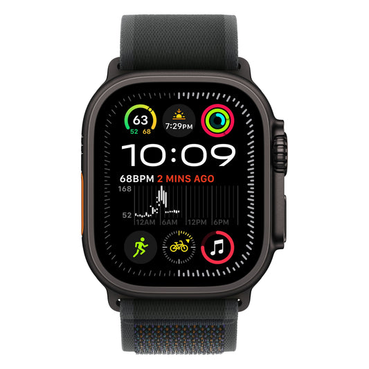 שעון חכם GPS+Cell Apple Watch Ultra 2 גוף Titanium 49mm  Black רצועה M/L Loop צבעBlack Trail
