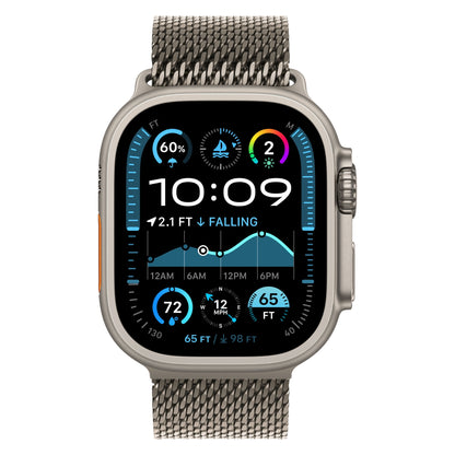 שעון חכם GPS+Cell Apple Watch Ultra 2 גוף Titanium 49mm  Naturalרצועה Large Loop צבע  Milanese