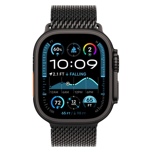 שעון חכם GPS+Cell Apple Watch Ultra 2 גוף Titanium 49mm  Black רצועה Large Loop צבע  Milanese