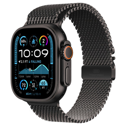 שעון חכם GPS+Cell Apple Watch Ultra 2 גוף Titanium 49mm  Black רצועה Large Loop צבע  Milanese