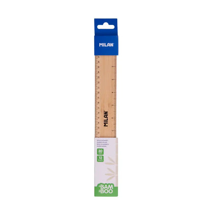 סרגל 30 ס"מ במבוק מעץ Milan Thick bamboo