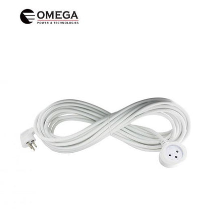 כבל חשמל מאריך Omega באורך 2 מטר הוא פתרון איכותי ובטיחותי להארכת טווח ההזנה של מכשירי חשמל בסביבה ביתית או משרדית, המותאם לעומסי עבודה סטנדרטיים.