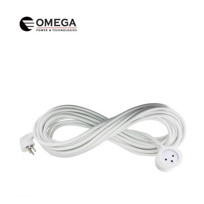 כבל חשמל מאריך Omega באורך 5 מטר הוא פתרון איכותי ובטיחותי להארכת טווח ההזנה של מכשירי חשמל בסביבה ביתית או משרדית, המותאם לעומסי עבודה סטנדרטיים.