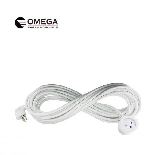 כבל חשמל מאריך Omega באורך 8 מטר הוא פתרון איכותי ובטיחותי להארכת טווח ההזנה של מכשירי חשמל בסביבה ביתית או משרדית, המותאם לעומסי עבודה סטנדרטיים.