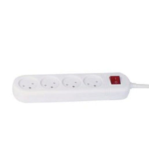רב-שקע Omega איכותי הכולל 4 נקודות חשמל ומפסק מואר, עם כבל באורך 1 מטר וחתך מוליך 0.75 מ"מ, המעניק פתרון בטיחותי ורחב לריכוז והפעלת מספר מכשירי חשמל במקביל.