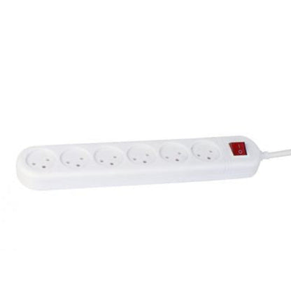 רב-שקע Omega איכותי הכולל 6 נקודות חשמל ומפסק מואר, עם כבל באורך 1 מטר וחתך מוליך 0.75 מ"מ, המעניק פתרון בטיחותי ורחב לריכוז והפעלת מספר רב של מכשירי חשמל במקביל