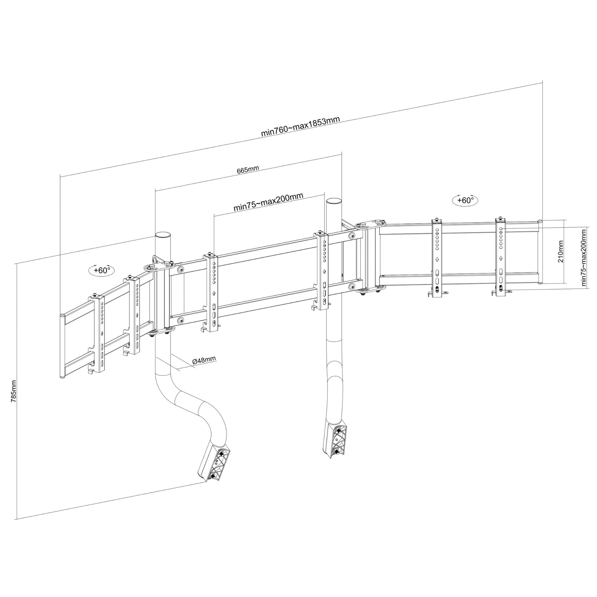 מתקן ל 3 מסכים Oplite Triple Monitor Stand Gtr S3/S8