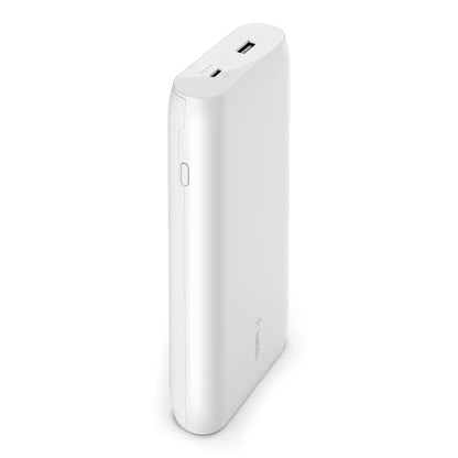 סוללת גיבוי Usb-c Pd + Usb-a 30w 20,000mah לבן Belkin
