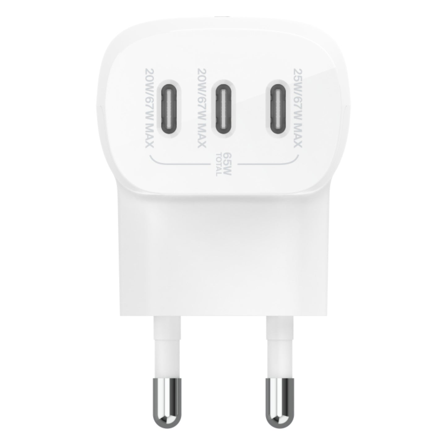 מטען קיר 67w Trio Usb-c Pd With Pps לבן