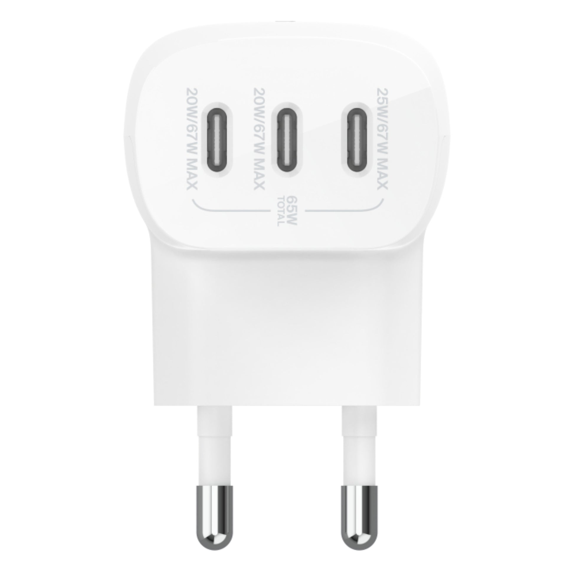 מטען קיר 67w Trio Usb-c Pd With Pps לבן