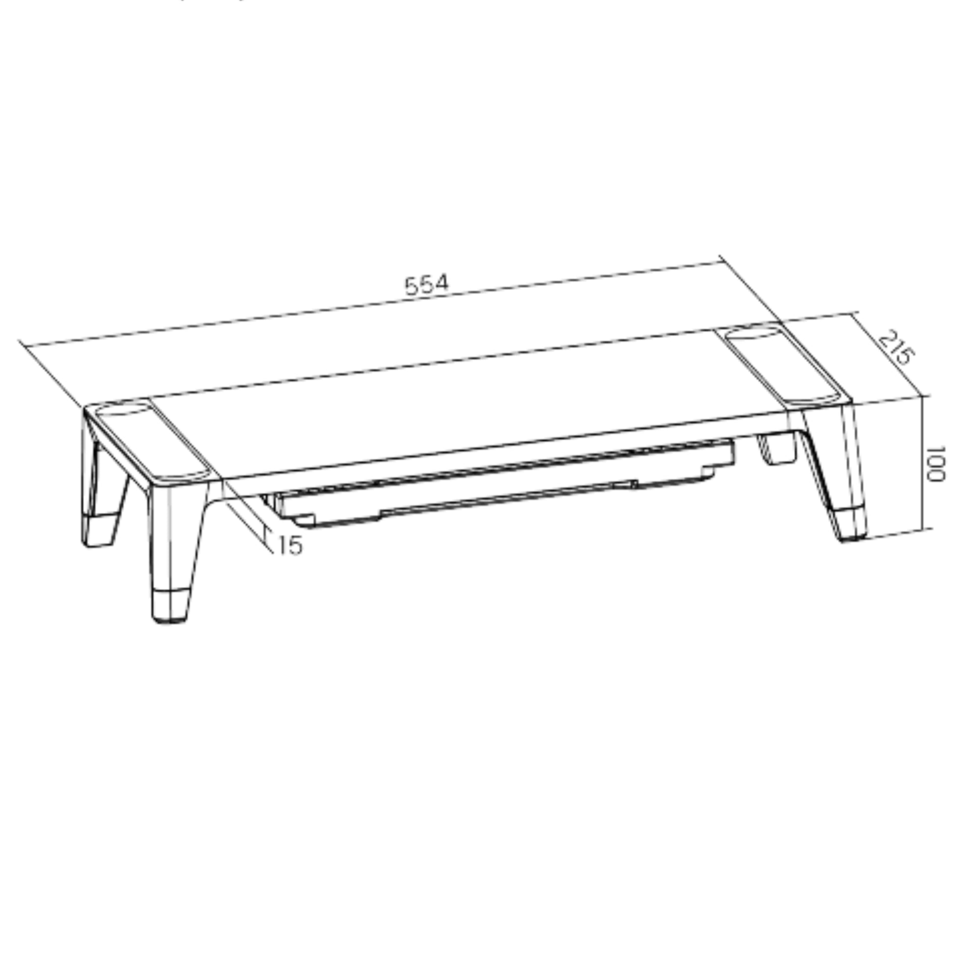 תושבת הגבהה למסך עם מגירה Lumi STB-143
